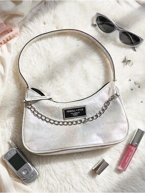 Kendall & Kylie Iridescent Hobo Shoulder Bag with Chain